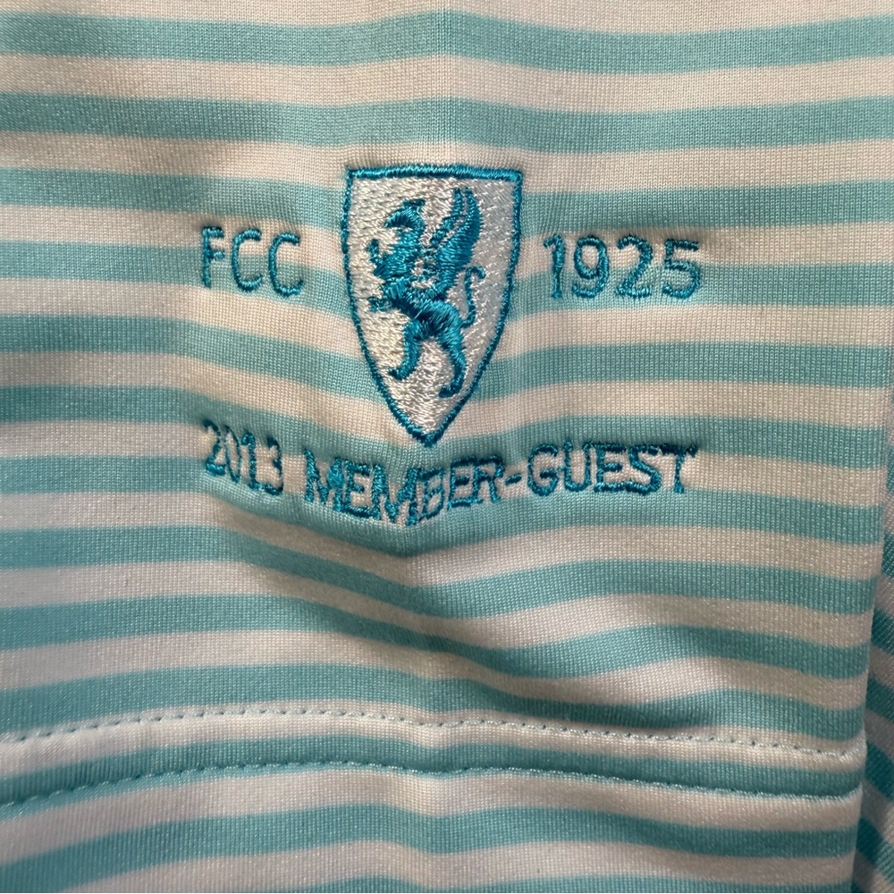 Peter Millar Summer Comfort Blue Striped Performance Polo Shirt Men's XXL EUC - Picture 7 of 10